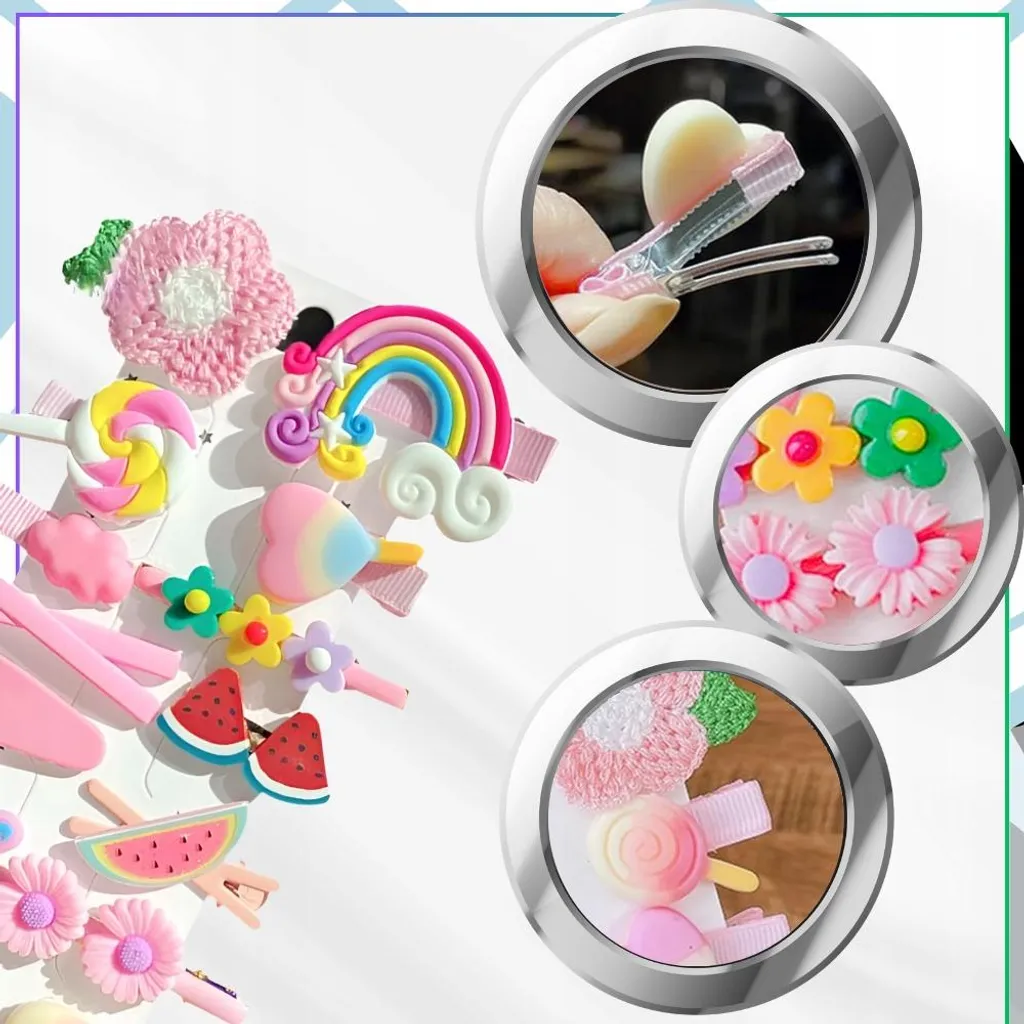 Look WOW per la tua Bimba: 28 Fermagli Capelli EDIBAZZAR Coloratissimi - 6