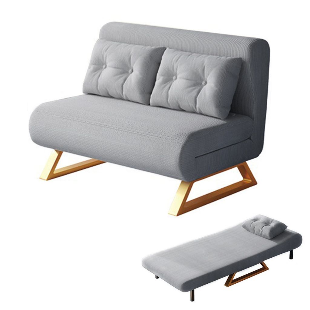 Klappbares Schlafsofa,Rückenlehne in funf Stufen verstellbar, grau,75*62*82cm