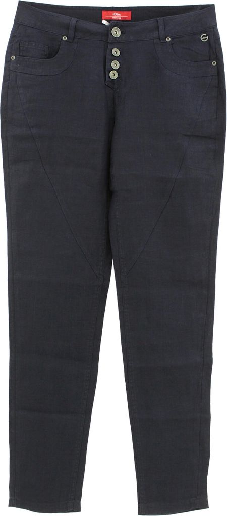 27489 S. Oliver, Smart Chino, Damen Jeans Hose, Leinen, marineblau, D 36 W 28 L 32