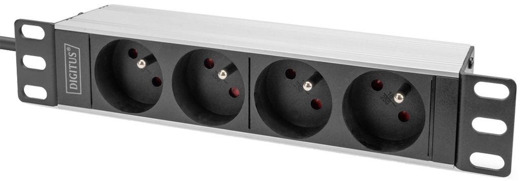 DIGITUS PDU 1U    4xCEE7/5   FR-Ausgänge 230V/16A schwarz Image du produit 