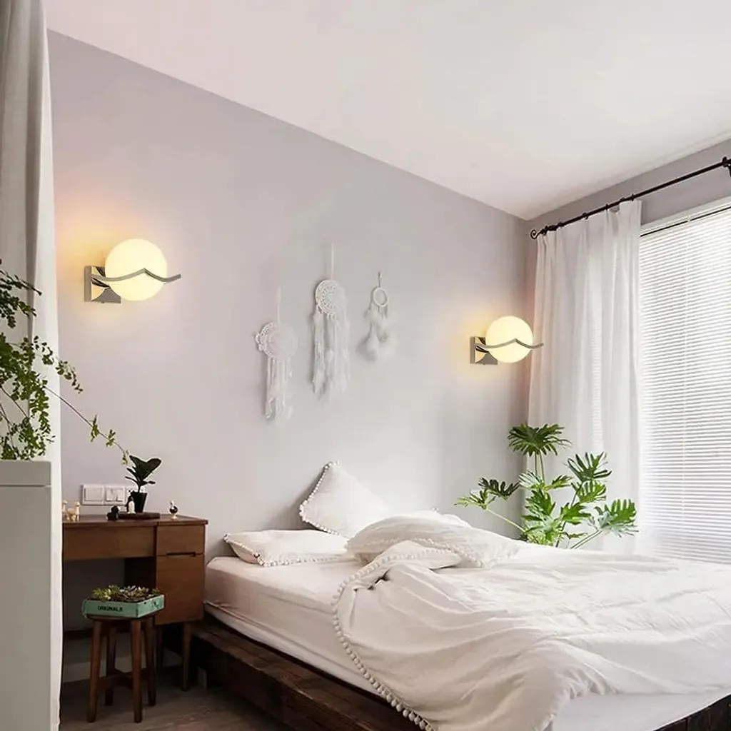 Applique Murale Sphérique en Fer Durable - Éclairage LED E27 sans Pose - 4