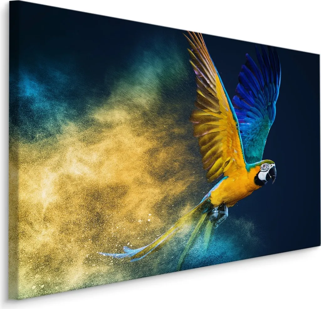 Stampa d'Arte Pappagallo Ara 120x80 | Quadro su Tela XXL per Soggiorno