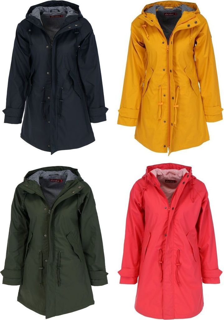 DERBE HAMBURG FRIESE TRAVEBY FISHER Damen Regenmantel, Größe:38, Farbe:Yellow/Navy