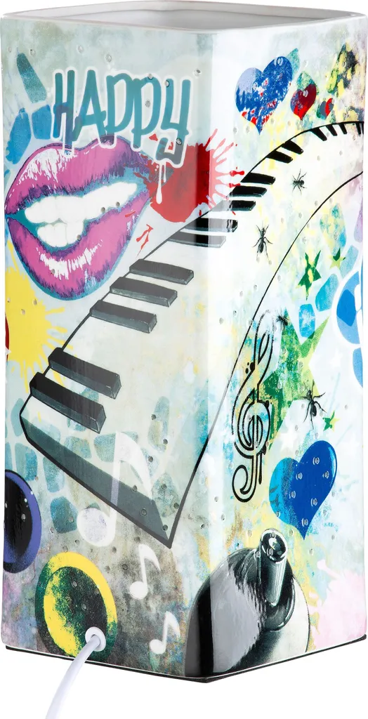 Luminaire de salon design graffiti multicolore en porcelaine Gilde