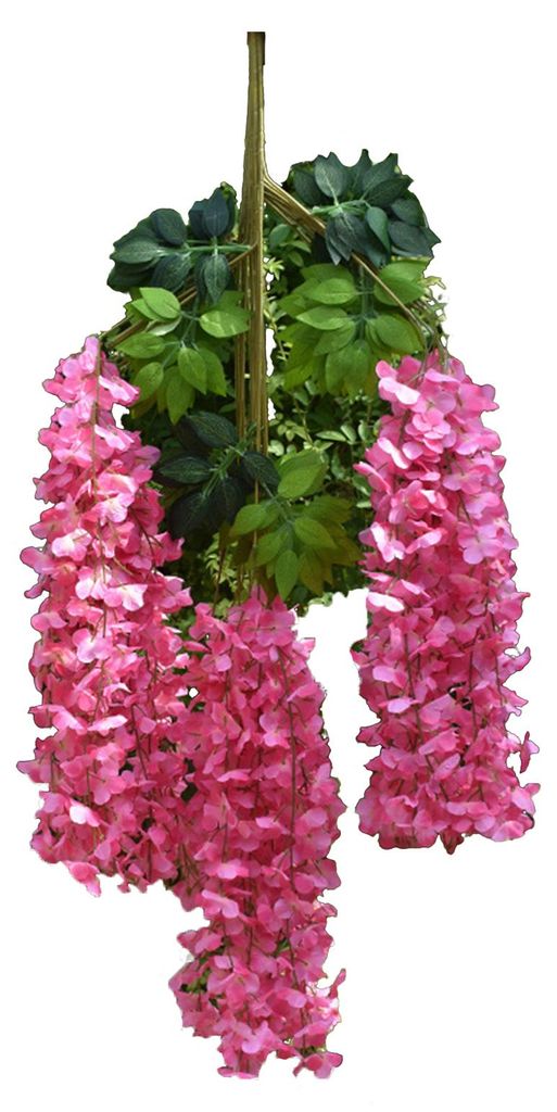 Künstliche Glyzinienranke für drinnen und draußen, Wandbehang aus Kunstseide, Girlande aus künstlichen Seidenblumen, Dekoration für Zuhause, H...