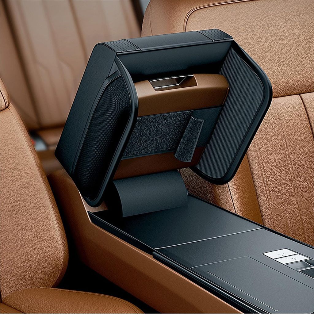 FMS Auto Armlehnen-Kissen - Universelle Armauflage Aus Kunstleder Mit EVA-Schaum