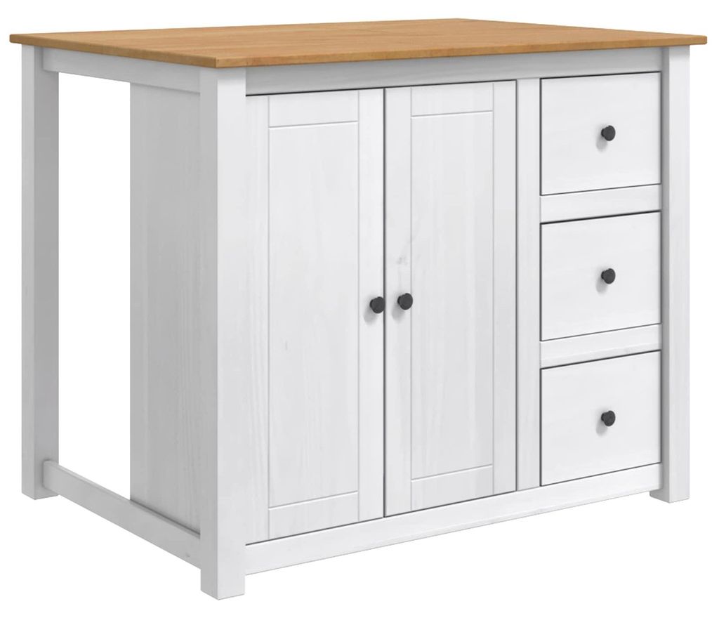 Küchentrolley PANAMA 2 pcs Weiß und Honigwachs 112 x 77 x 90 cm