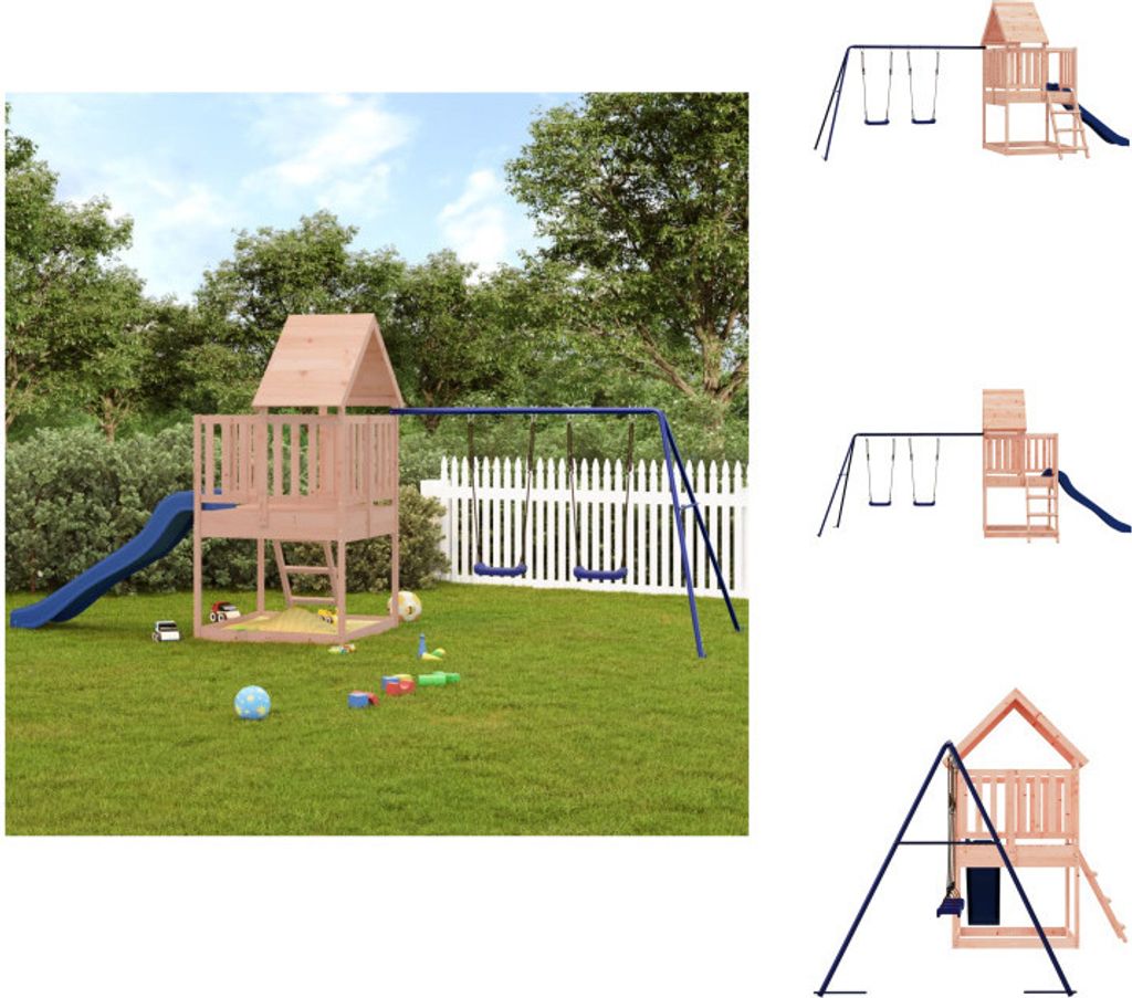 vidaXL Spielturm Massivholz Douglasie - Schaukeln & Spieltürme