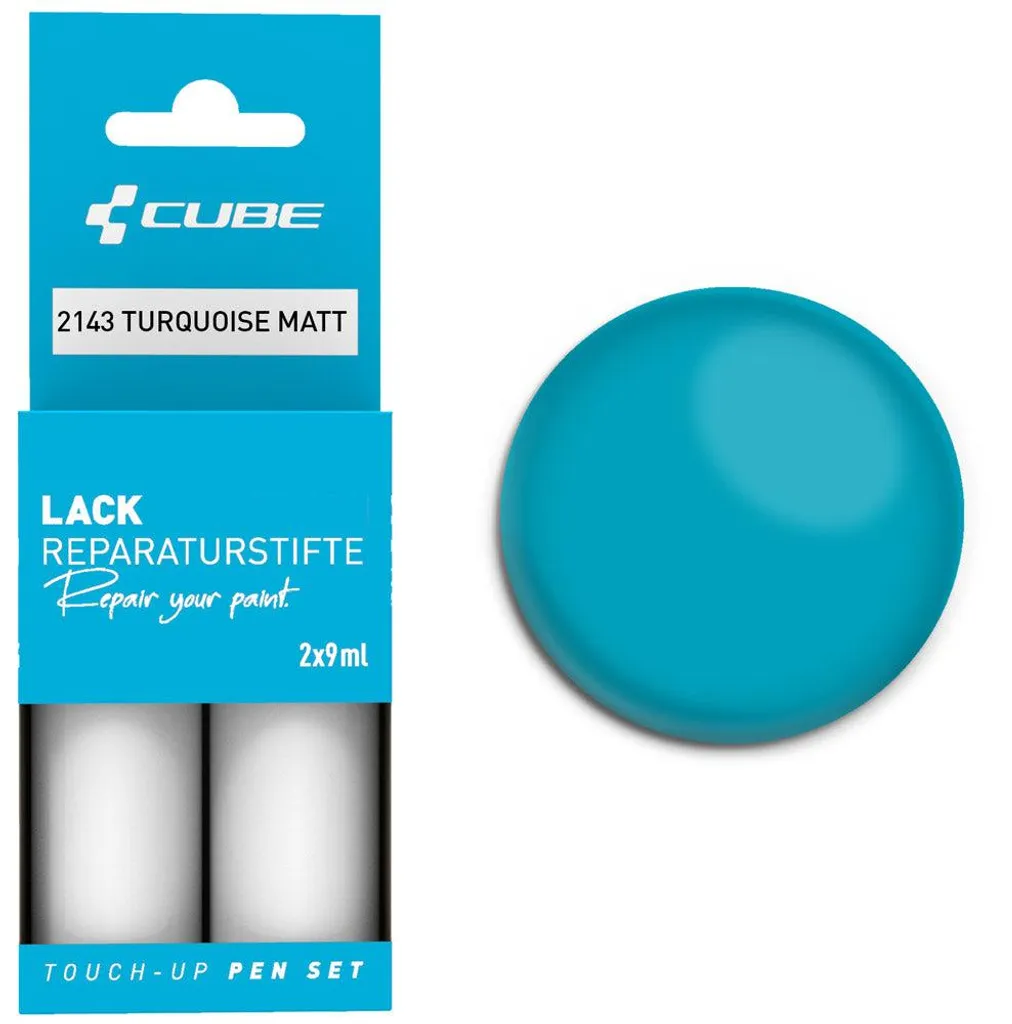 Stylo retouche peinture Cube turquoise mat haute couvrance pour cadre