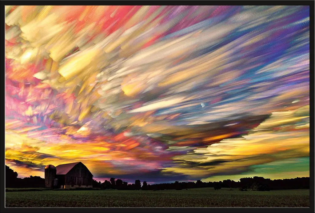Poster Encadré Coucher de Soleil Spectrum avec Vitre Acrylique Shinsuke