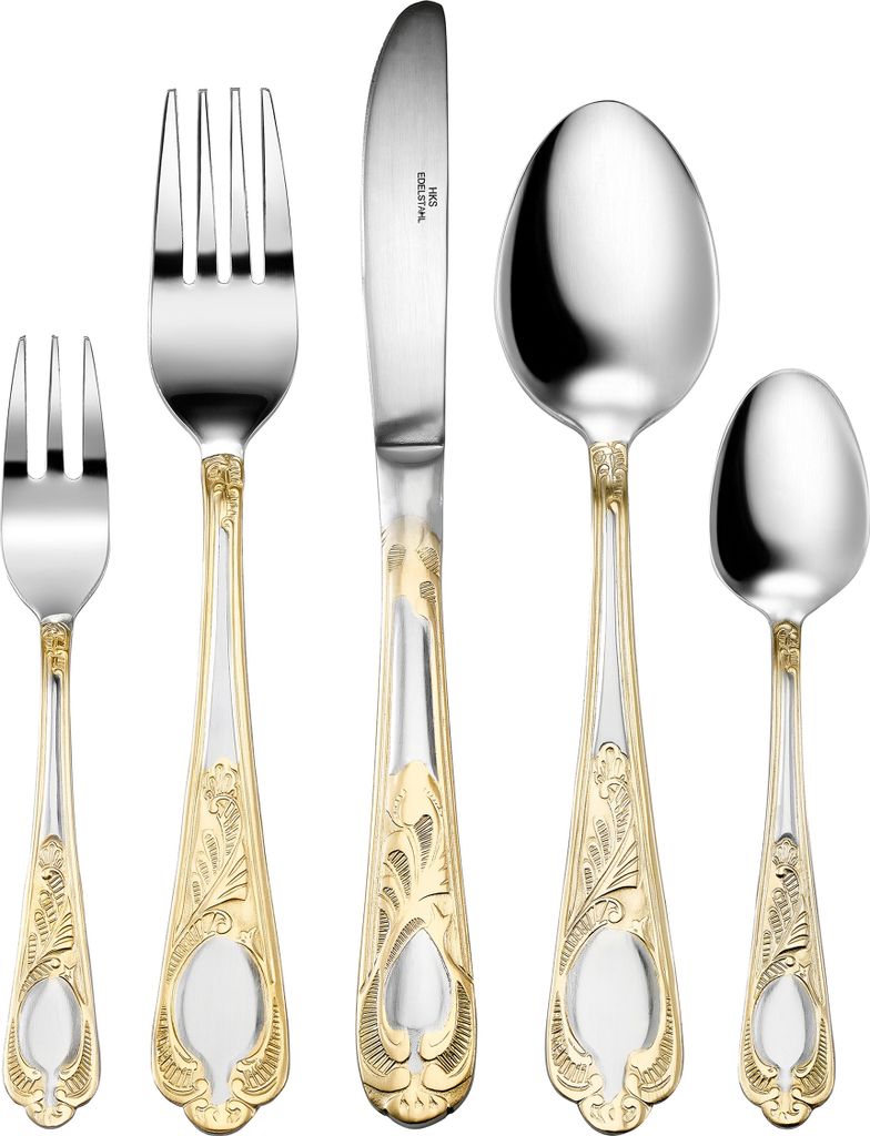 Karcher Besteckset Boston 72-teilig, Edelstahl, dekorvergoldet