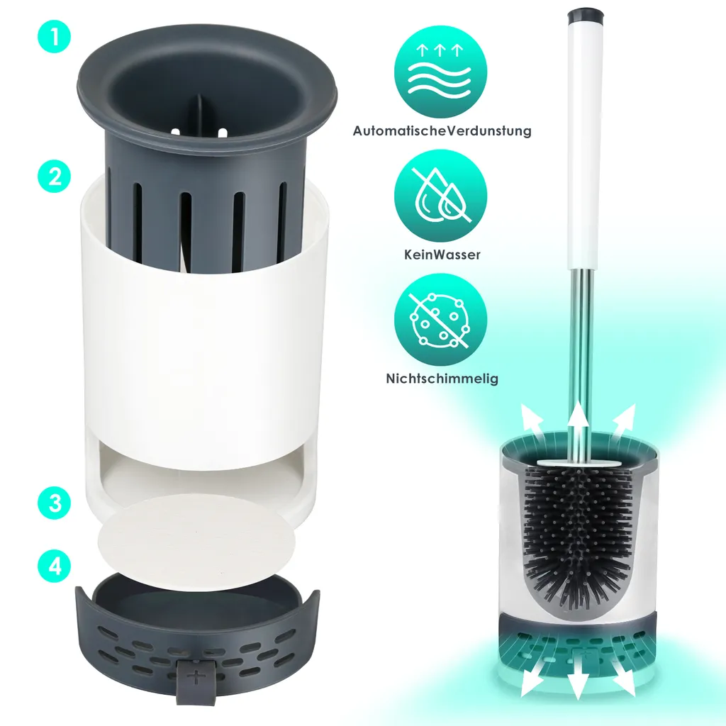Scopino WC Silicone Autopulente - Mai più Gocce sul Pavimento - 3