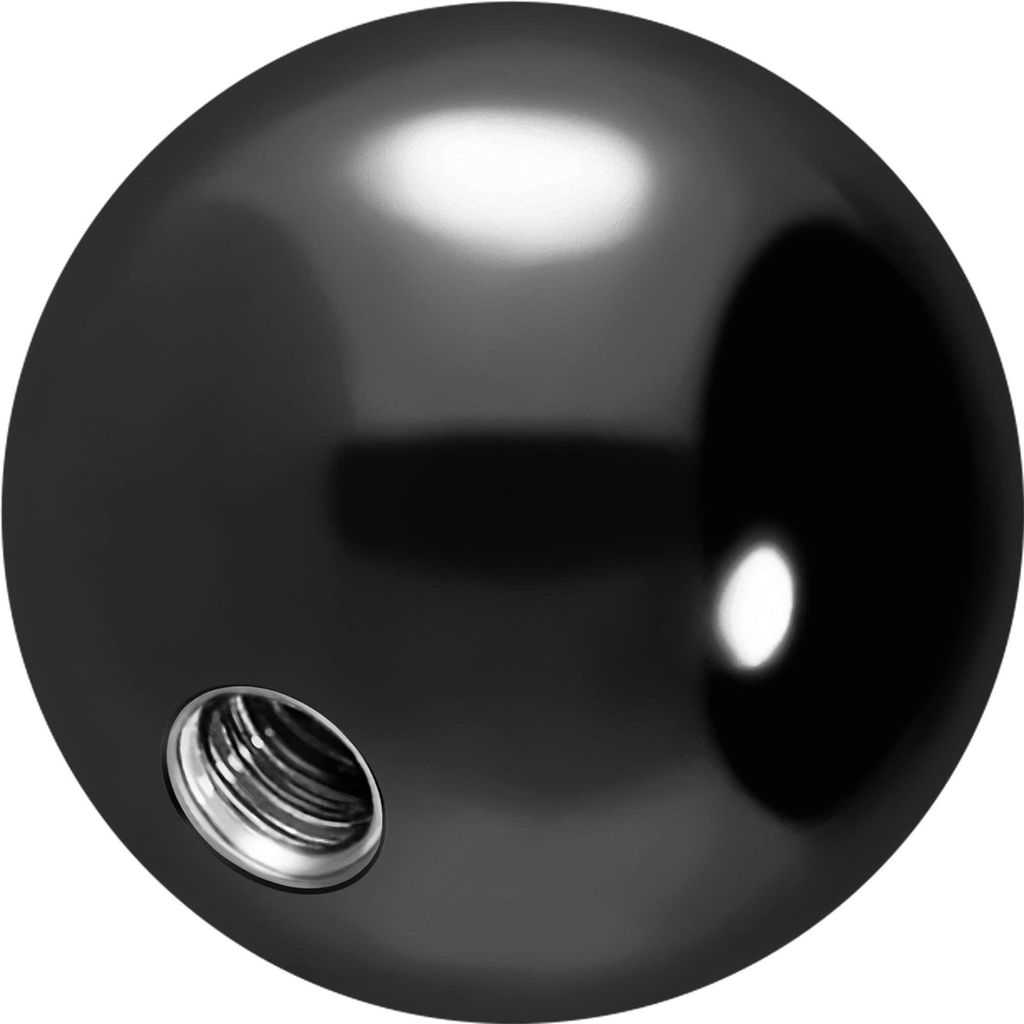 Chirurgenstahl Schraubkugel Schwarz Gewinde: 1,6mm | Kugelgröße: 6mm