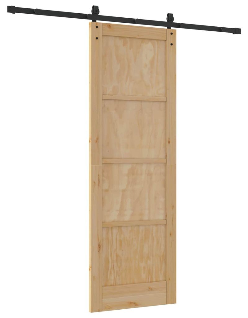 vidaXL Schiebetür Natürlich und Schwarz 73,5 x 211 cm