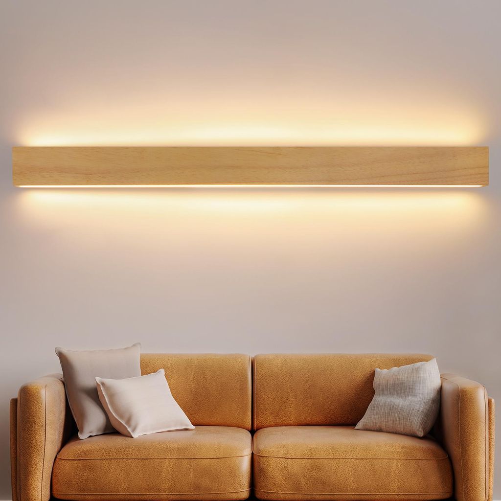 ZMH LED Wandleuchte innen Wandlampe Holz 100 CM 36W Modern Produktbild 