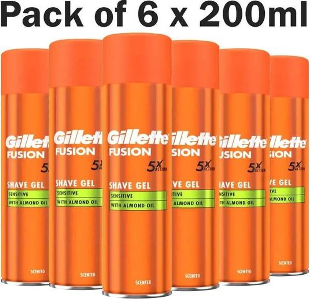 Gillette Fusion5 Shaving Gel Ultra Sensitive 6-Pack - Pelle Perfetta