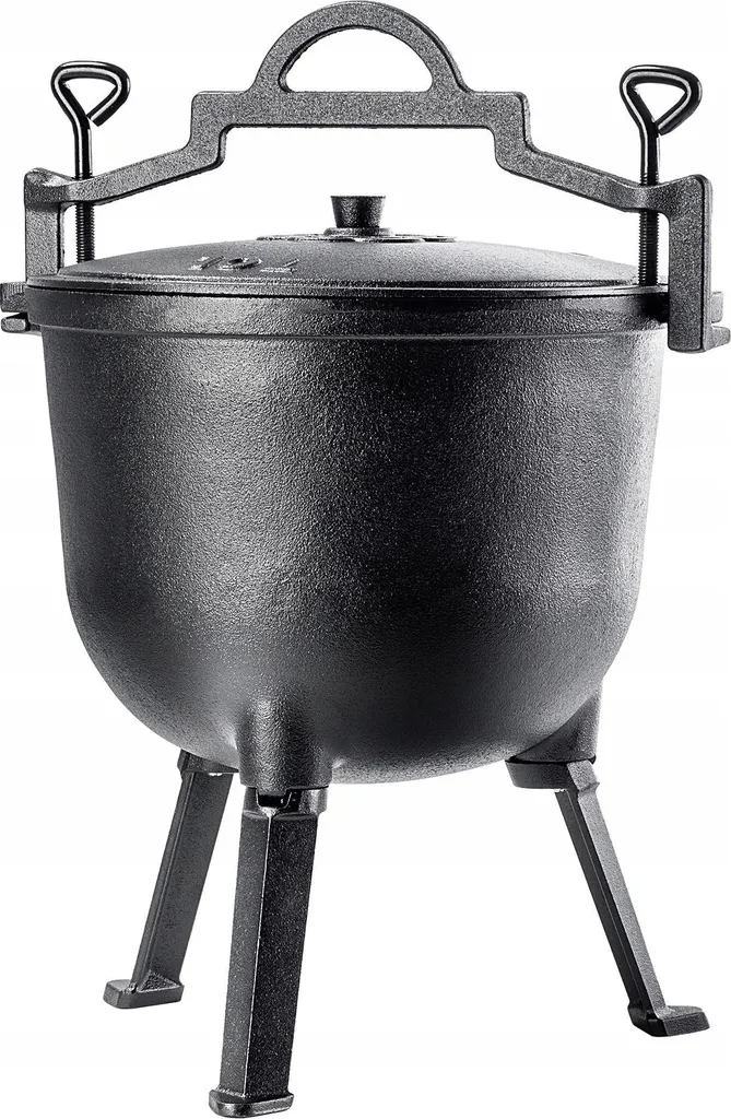 Marmite de camping 10 l pour cuisiner au feu de camp et grands groupes