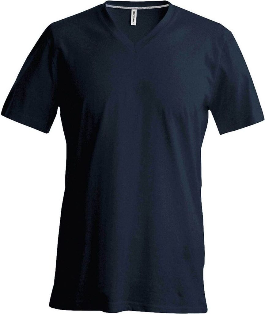 Kariban Herren T-Shirt Kurzarm V-Neck V-Ausschnitt Basic Kurzarmshirt, Größe:M, Farbe:Dark Grau
