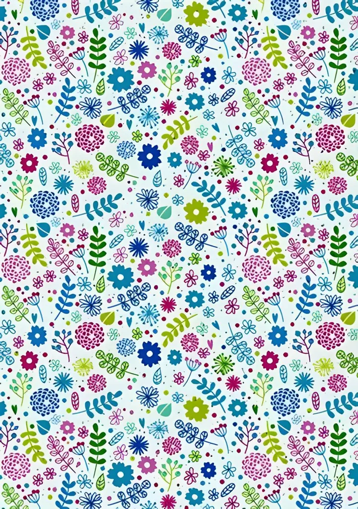 Papier cartonné décoratif Fleurs 50x70 cm pour loisirs créatifs