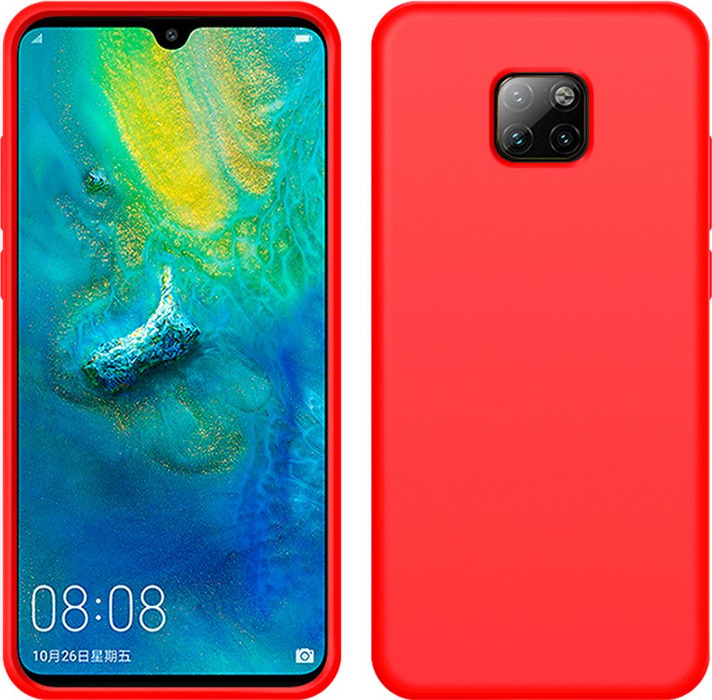 Huawei Mate 20 Pro Hülle, LaimTop Slim Flüssig Silikon Soft Gel Gummi Stoßfest Kratzfest Schutzhülle für Huawei Mate 20 Pro Rot