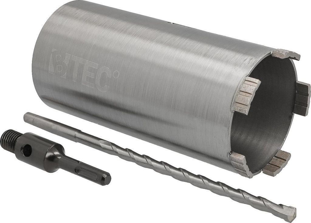 Diamant Bohrkrone Nutzlänge 180 mm Ø 92 mm SDS plus Adapter kurz mit Zentrierbohrer