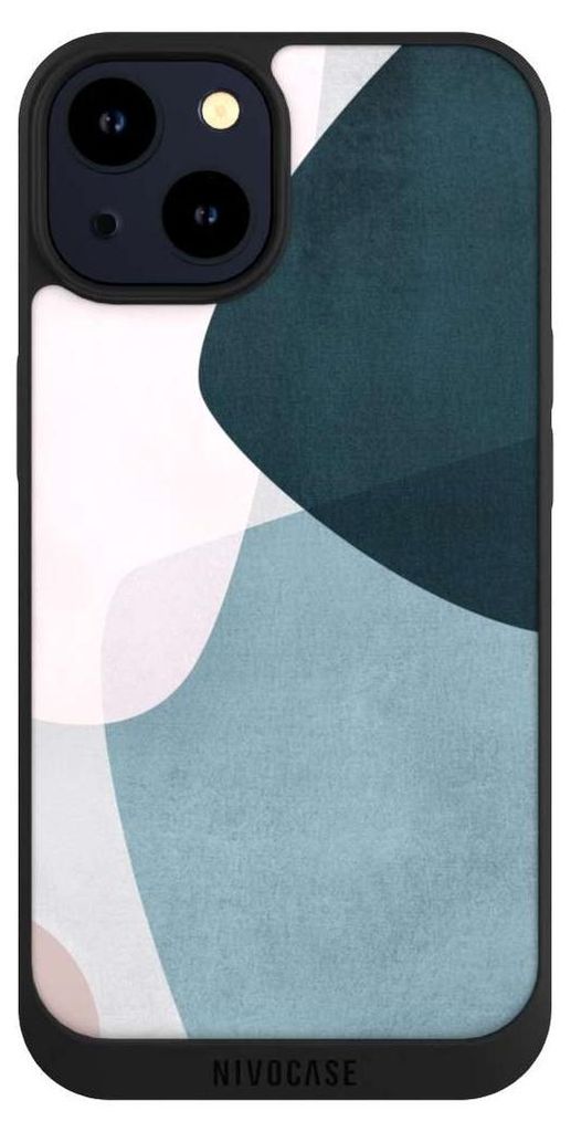 NIVOCASE Handyhülle für Apple iPhone 14 Hülle NIVOpure Case Schwarz Boho Malerei Muster