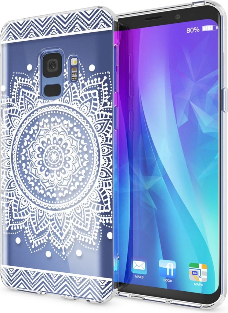 Samsung Galaxy S9 Hülle Handyhülle von NALIA, Slim Silikon Motiv Case Schutzhülle Circle Flowers