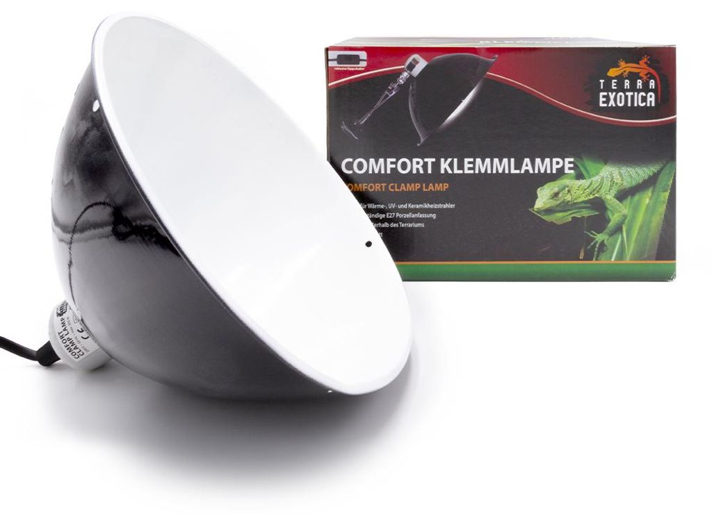 Comfort Klemmlampe Large 25 cm – Terrarien Lampenhalter mit E27 Fassung bis 300 Watt