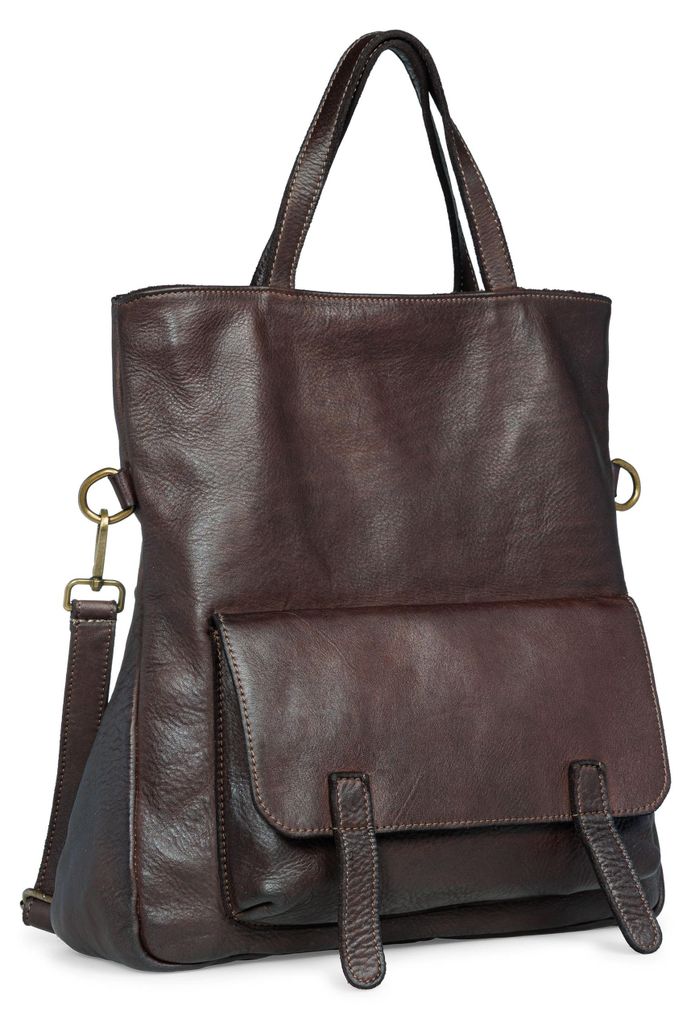 Caspar Vintage City Rucksack Damen Tasche aus samtweichem gewaschenem Leder 2in1 Lederrucksack Schultertasche - SIGNATURE LINE - Modell No.820 - I...
