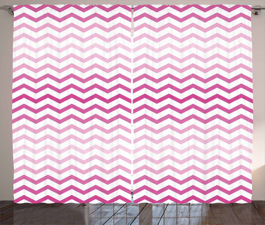 ABAKUHAUS Blassrosa Rustikaler Vorhang, Twisted Parallel Lines, Wohnzimmer Universalband Gardinen mit Schlaufen und Haken, 280 x 245 cm, Magenta Weiß