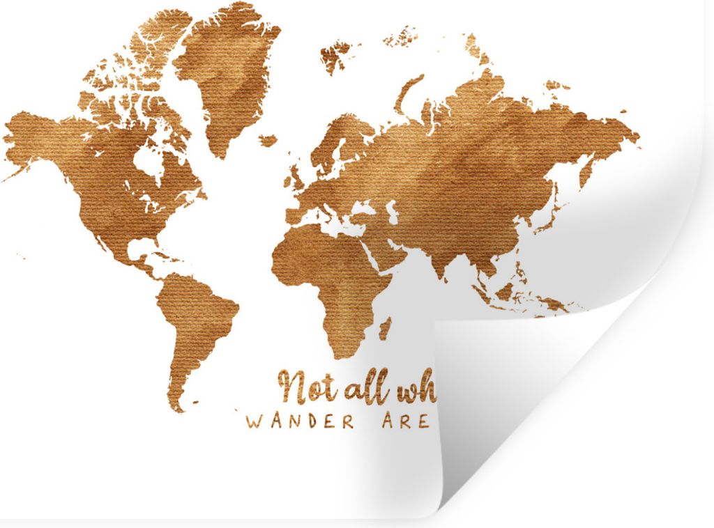 MuchoWow Wandtattoo Wandsticker Wandaufkleber Karte - Bronze - Sprichwörter 40x30 cm Selbstklebend und Repositionierbar - Faltenfrei