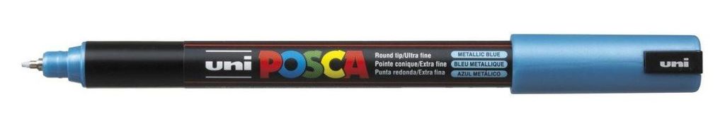 Uni-Ball Posca PC-1MR Stift Ultrafeine Spitze 0,7 Mm Blau Metallic - 12er Pack
