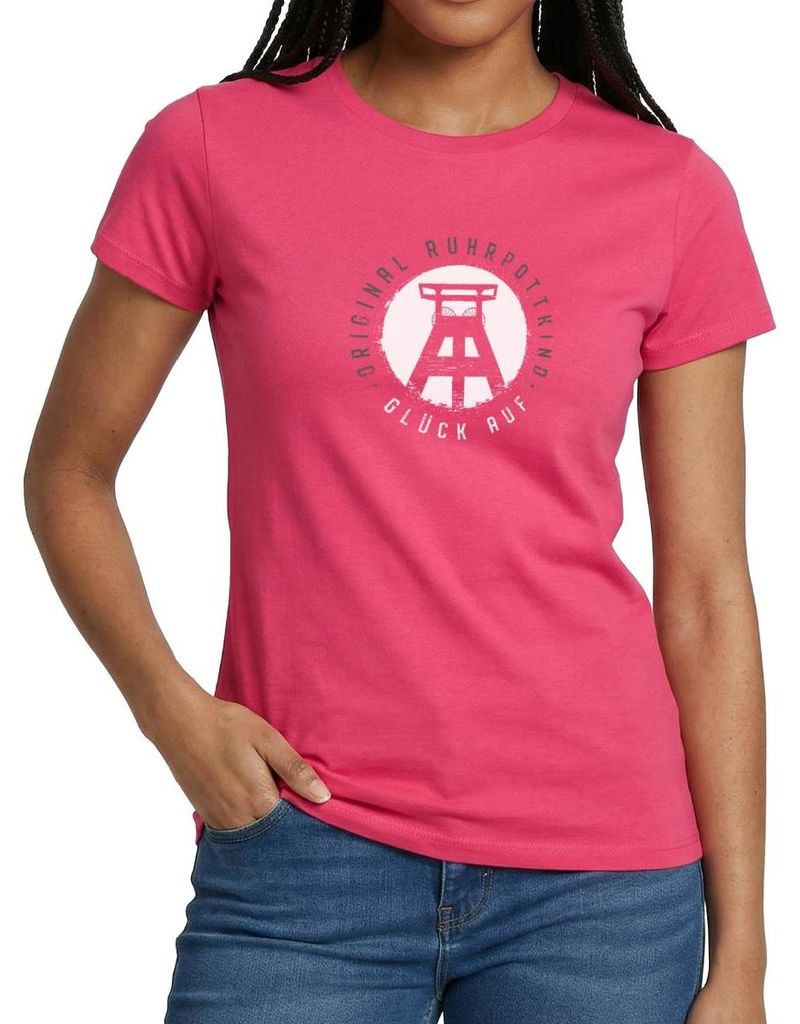 Spreadshirt Original Ruhrpottkind Glück Auf Ruhrpott Ruhr Frauen T-Shirt, M, Azalea