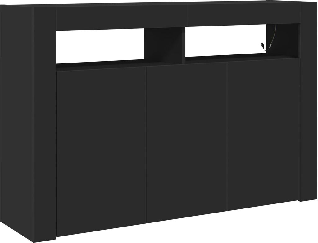 Möbel Sideboard Schwarz Engineered Wood 116 x 30 x 75 cm Rechteckig - Kommoden 3333877