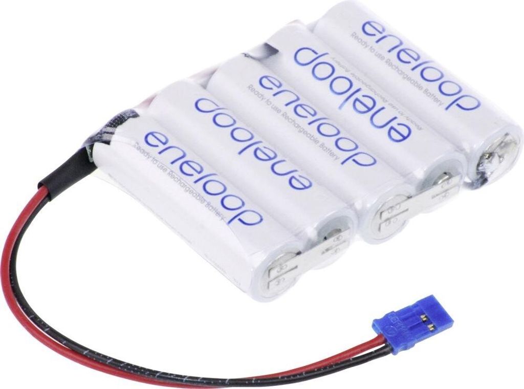 Panasonic Akkupack 5 Mignon (AA) Kabel, Stecker NiMH eneloop Reihe F1x5 Graupner 6 V 1900 mAh (124268)