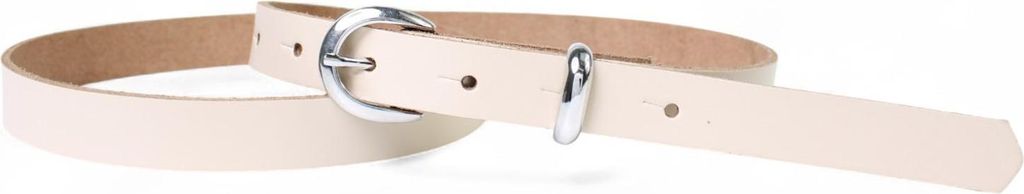 FRONHOFER schmaler Damen Ledergürtel 2 cm Gürtelschnalle+ Schlaufe silber glänzend
