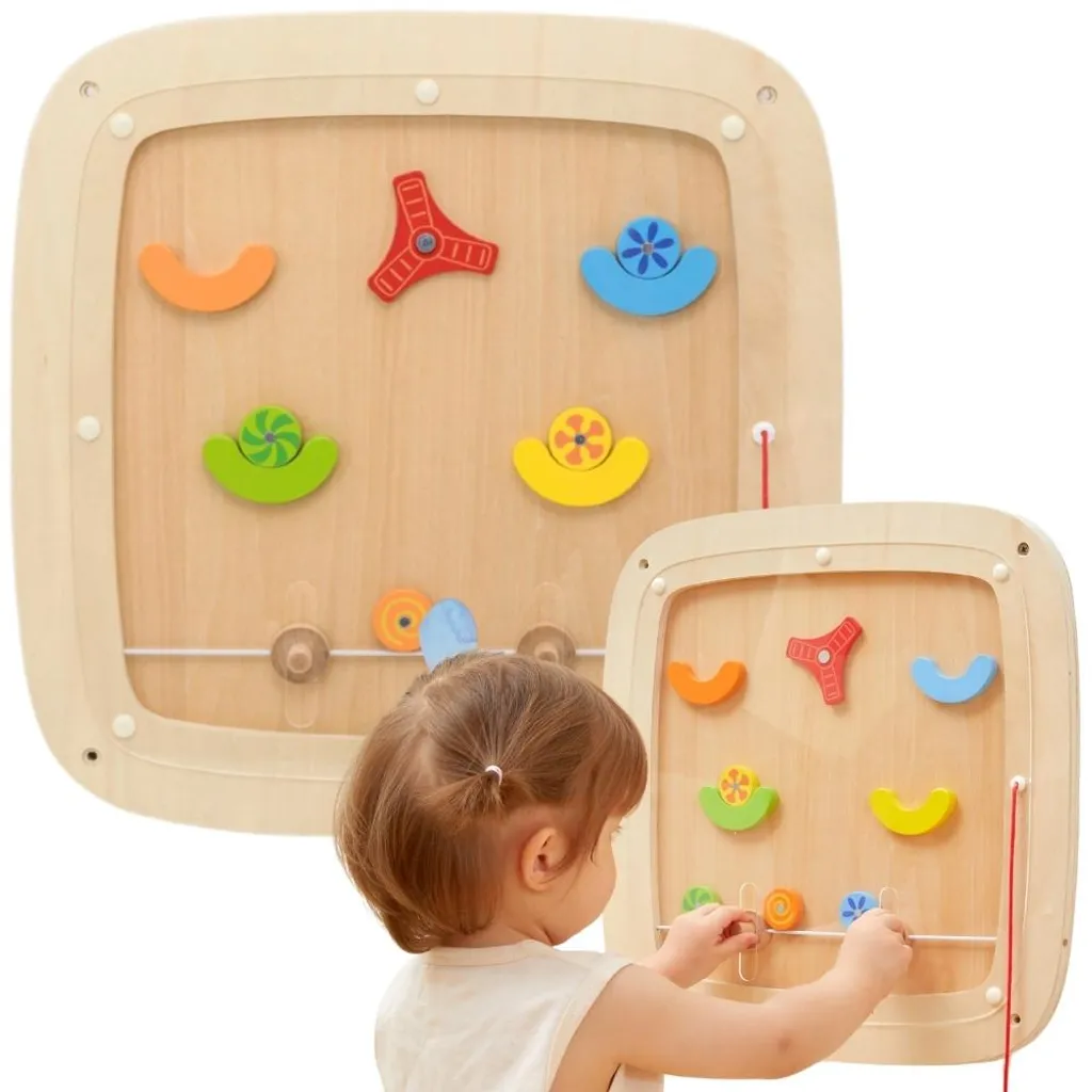 Jouet d'éveil flipper sensoriel manipulateur en bois pour la crèche