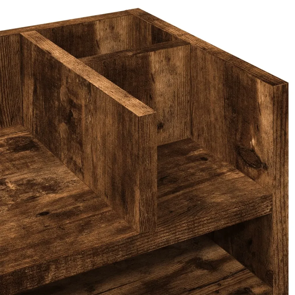 Support de bureau bois composite chêne fumé format 44,5x24x25 cm stable