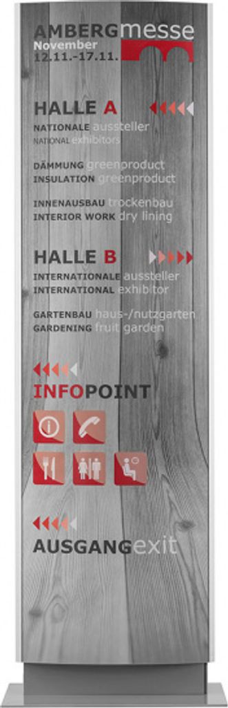 ORLANDO Innenaufsteller 210 x 61 cm, silber