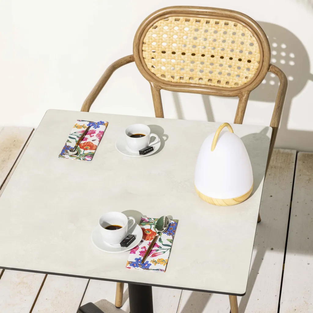 Table Ronde Jardin Beton Gris Clair 60cm Inclinable Opéra Oviala - 3