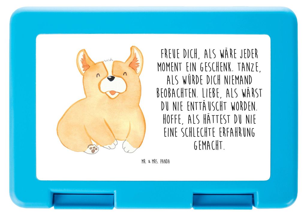 Mr. & Mrs. Panda Bentobox Corgie - Weiß - Geschenk, Corgi, Lunchbox, Hund, Frühstücksdose, Bento Box, Motivation, Sprüche, Spruch, Lebensfroh, ...