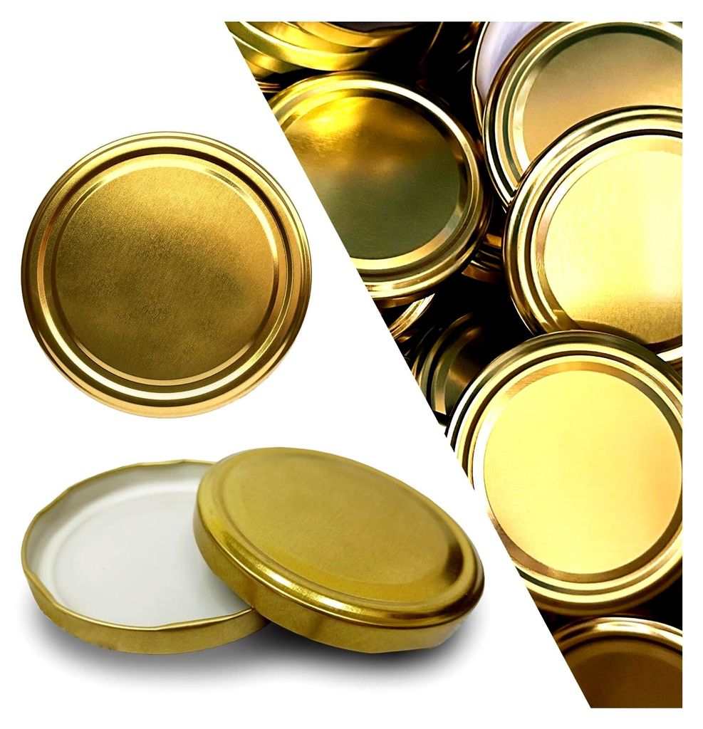 50er Set Twist-Off-Deckel für Sturzgläser in Gold