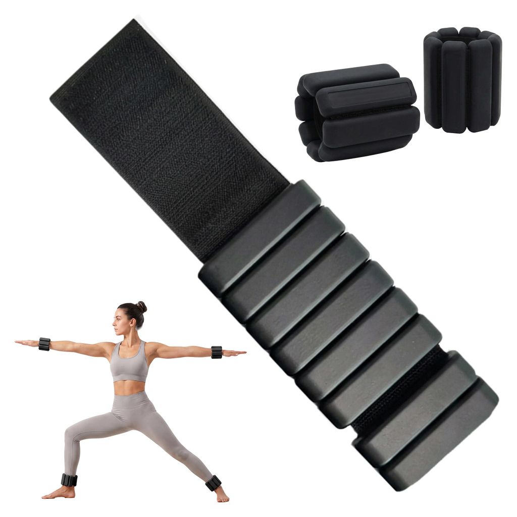 Relaxdays, set di 2 polsini pesanti, 2 kg, per piedi e Immagine del prodotto 