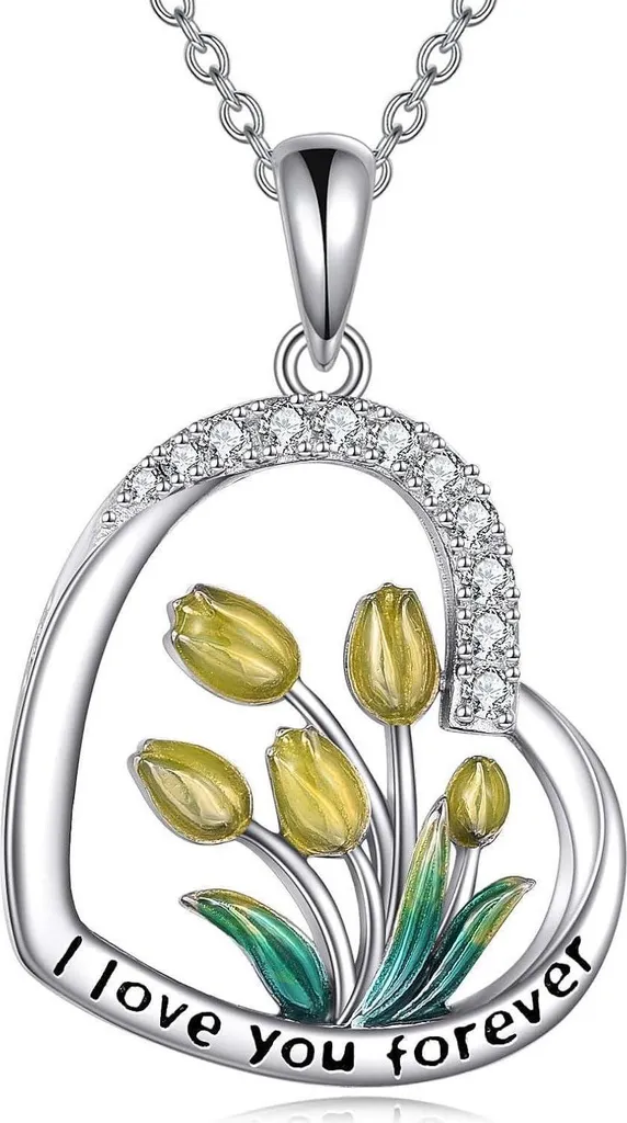 Cadeau Femme Collier Argent Tulipe Idéal pour Anniversaire et Fêtes