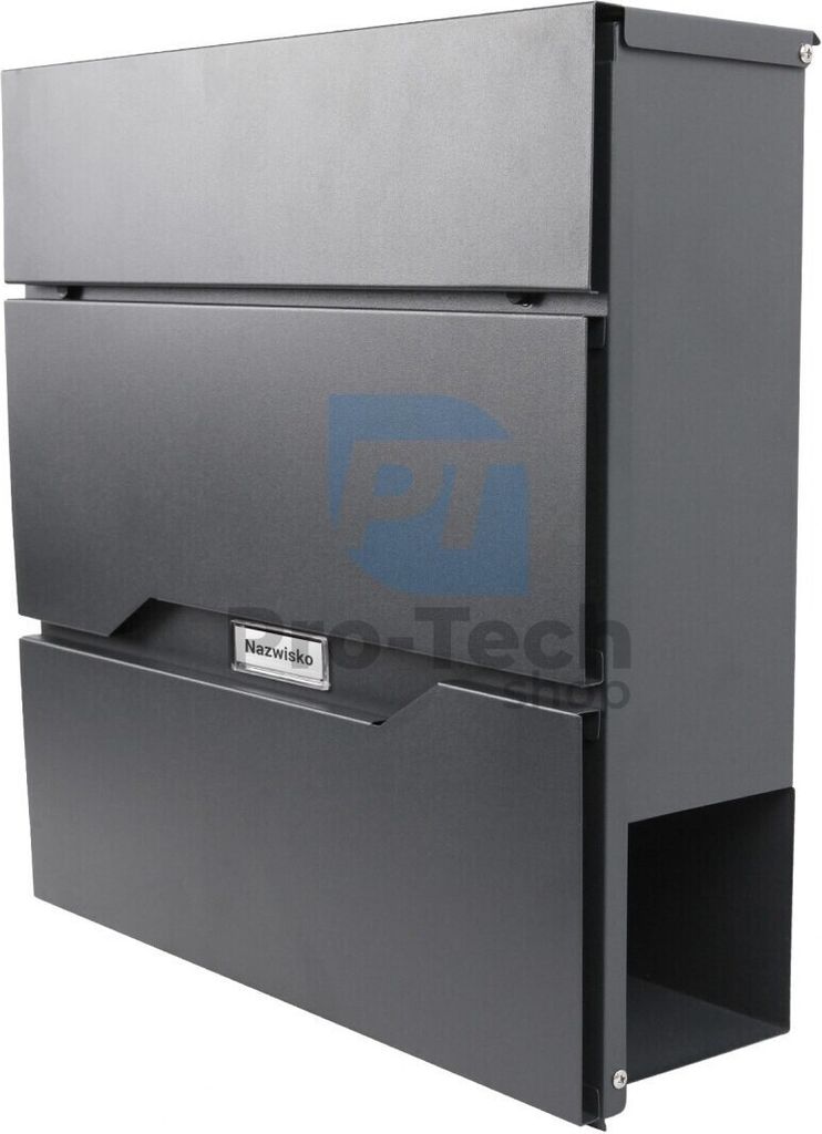 Verda Designer Briefkasten Mit Zeitungsfach 37x37cm - Anthrazit Mit Montagematerial