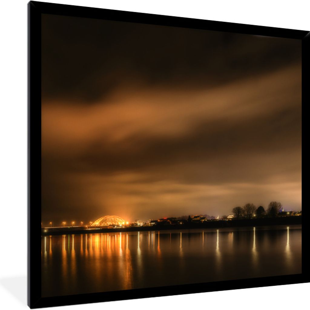 MuchoWow Gerahmtes Poster Nijmegen - Luft - Licht 40x40 cm - Poster mit Schwarzem Bilderrahmen Wandposter Rahmen Foto Bilder - Mit Rahmen - Wandd...