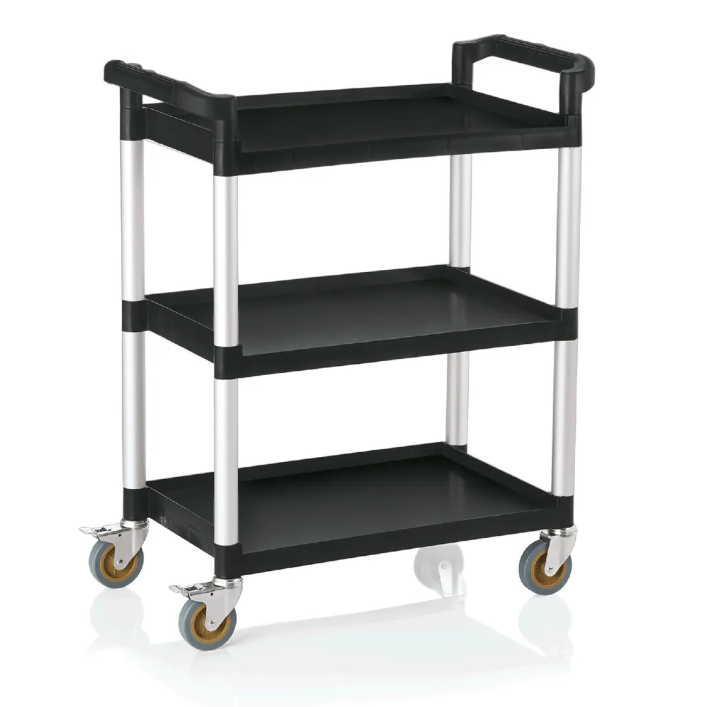 Carrello Portavivande Cucina e Bagno 3 Ripiani Grigio con Ruote