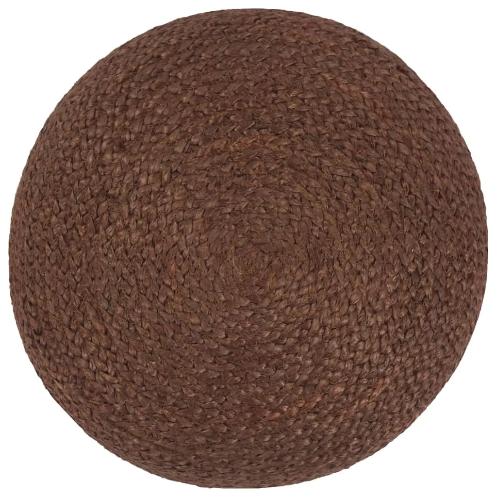 Repose-pieds en jute marron 40x45 cm pouf de salon déco bohème chic