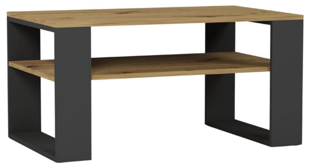 Framire Couchtisch - Eiche Artisan / Anthrazit - 90 x 58 x 55 cm - Modern A-5