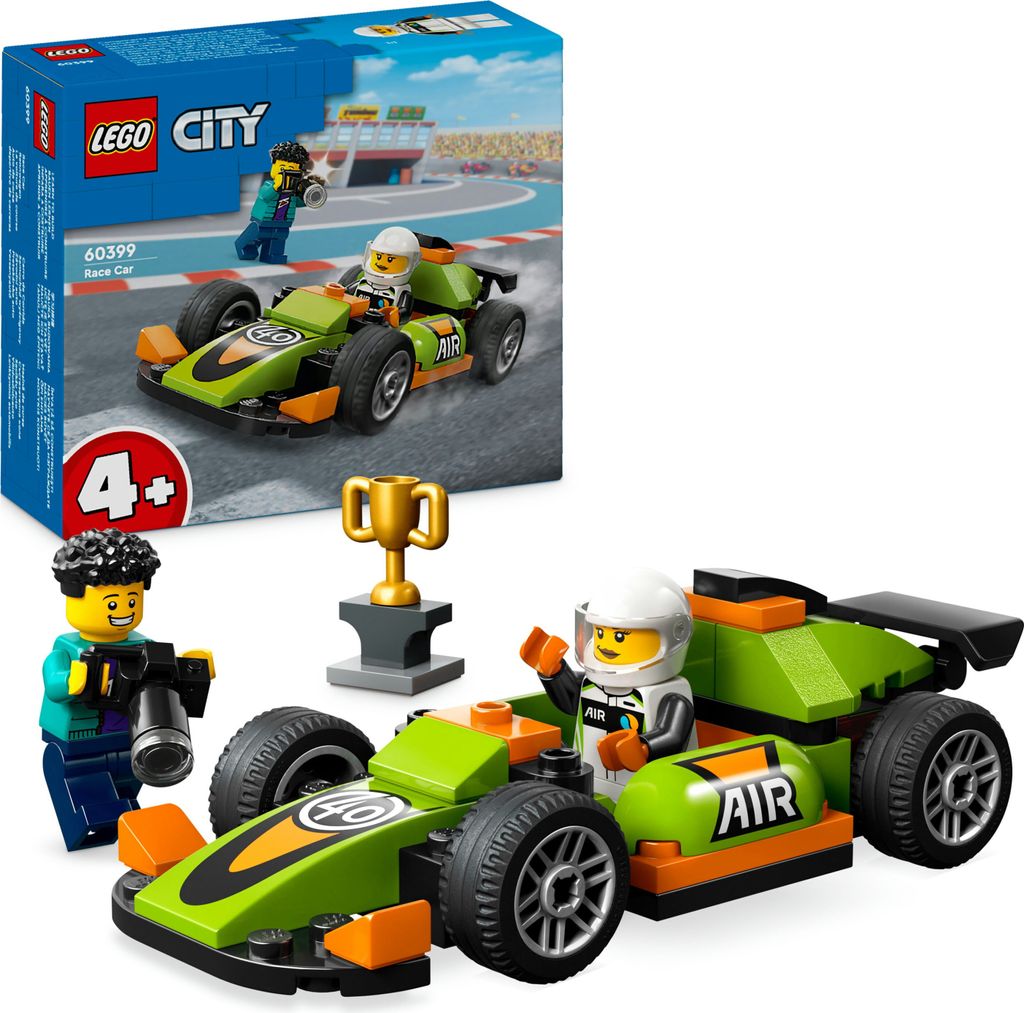 LEGO City Rennwagen, Spielzeug-Rennauto, klassischer Sportwagen, Geschenk für Kinder, Auto-Bauset für Jungs und Mädchen ab 4 Jahren mit 2 Minifi...